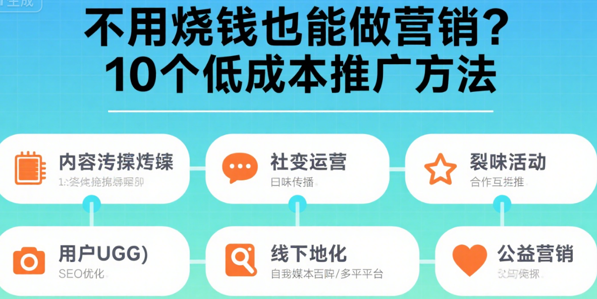 不用烧钱也能做营销？10个低成本推广方法
