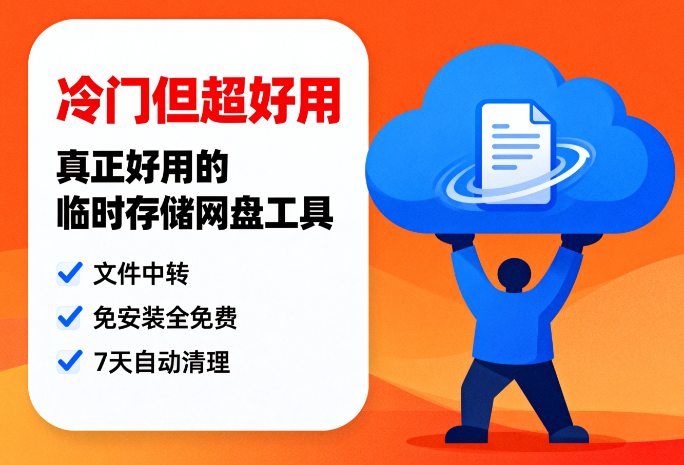 【冷门但超好用】真正好用的临时存储网盘工具：文件中转、免安装全免费、7天自动清理