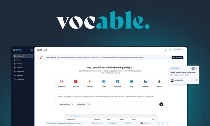 Vocable AI 驱动的内容营销平台
