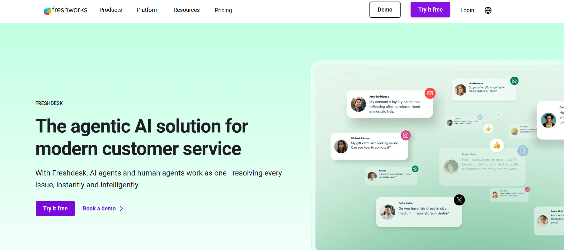 Freshdesk - 智能化全渠道客户支持与工单管理平台，提升客户服务效率
